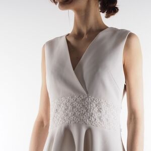 Maje Women's Racine Ecu Lace Ivory White Dress size 3/M